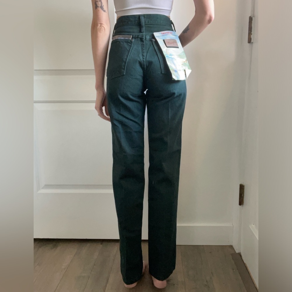 Deadstock Vintage Wrangler Cowboy Cut Straight Tapered Leg Jean Dark Green - Picture 3 of 9
